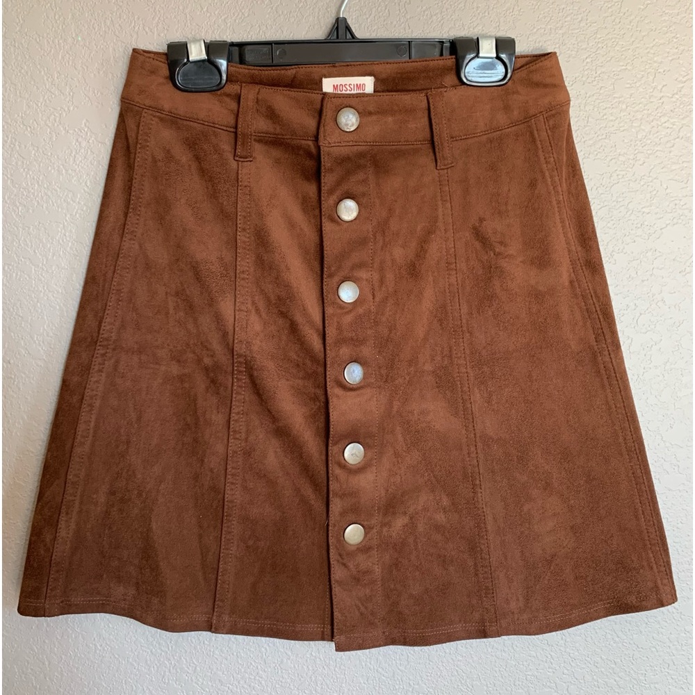 Mossimo Supply Co. | Faux Suede Button Up Skirt | BROWN - SMALL